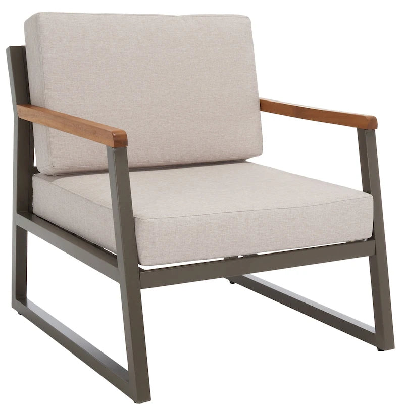 SAFAVIEH Ulviyya Ensemble de conversation d'extérieur 4 pièces pour patio - 48Wx27Dx28H