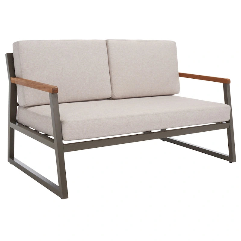 SAFAVIEH Ulviyya Ensemble de conversation d'extérieur 4 pièces pour patio - 48Wx27Dx28H