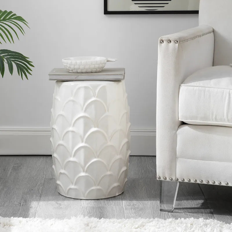 Tabouret de jardin décoratif en céramique Eulalia SAFAVIEH (entièrement assemblé)