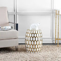 Tabouret de jardin décoratif en céramique SAFAVIEH Clarinda Honeycomb