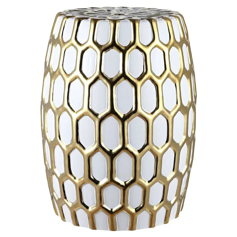 Tabouret de jardin décoratif en céramique SAFAVIEH Clarinda Honeycomb