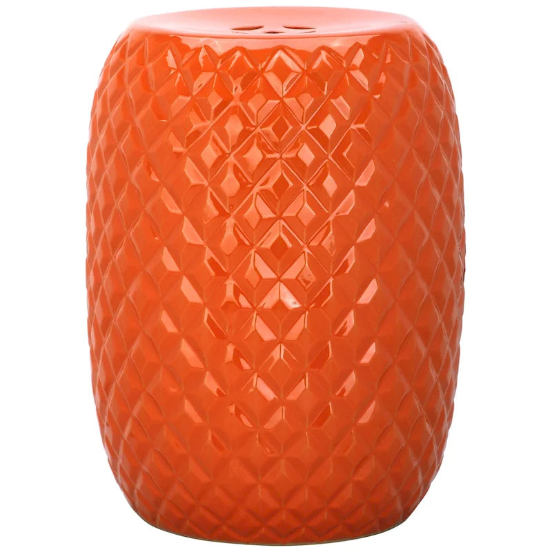 Tabouret de jardin décoratif en céramique orange Veroana SAFAVIEH