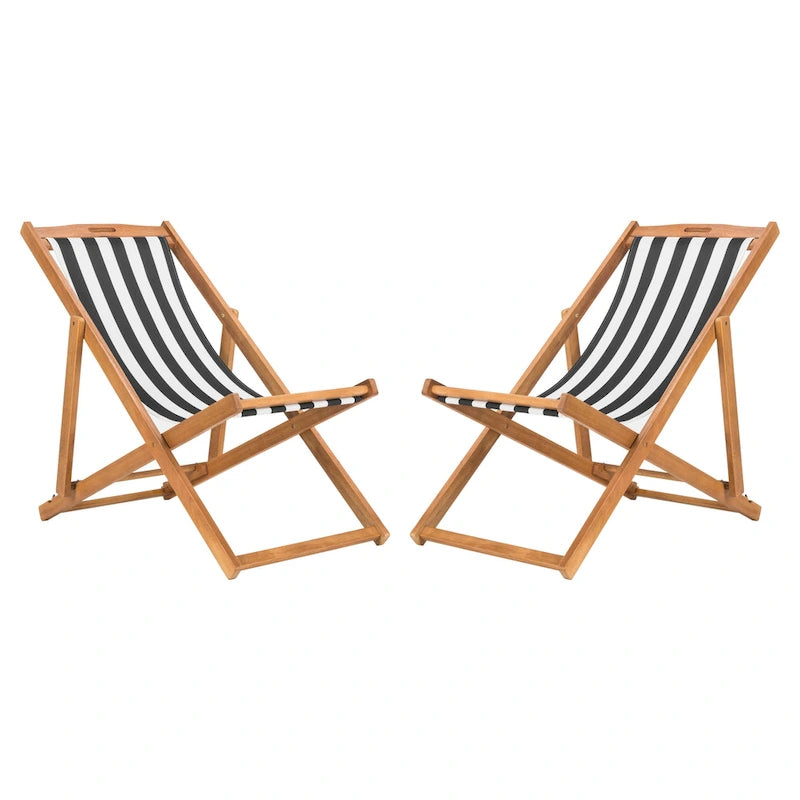 SAFAVIEH Chaise Pliante d'Extérieur Natalya (Lot de 2) - 61L x 86P x 104H