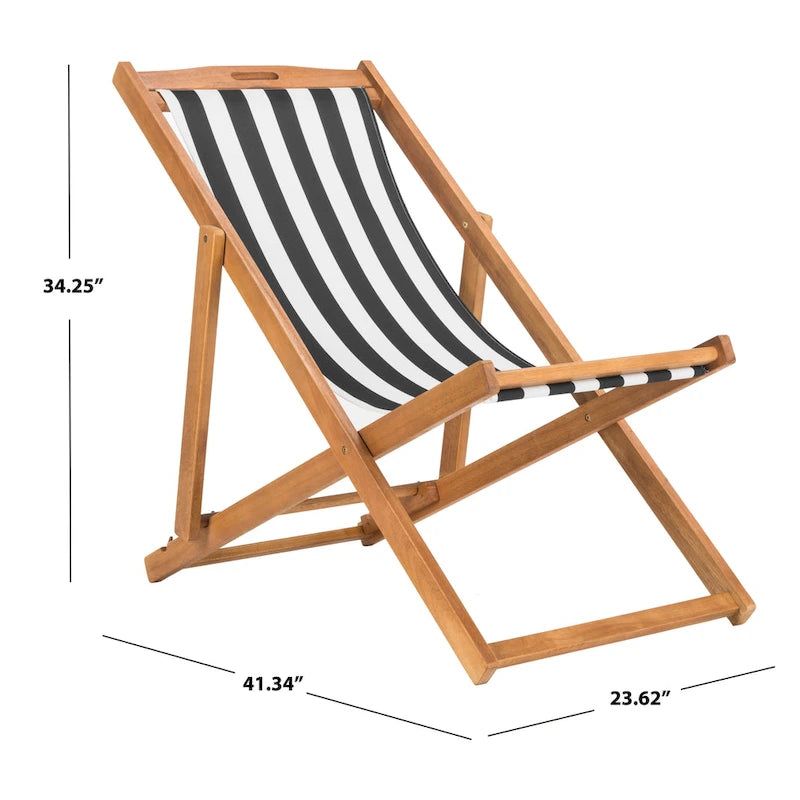 SAFAVIEH Chaise Pliante d'Extérieur Natalya (Lot de 2) - 61L x 86P x 104H
