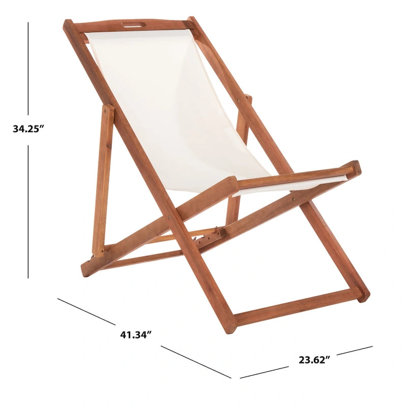 SAFAVIEH Chaise Pliante d'Extérieur Natalya (Lot de 2) - 61L x 86P x 104H