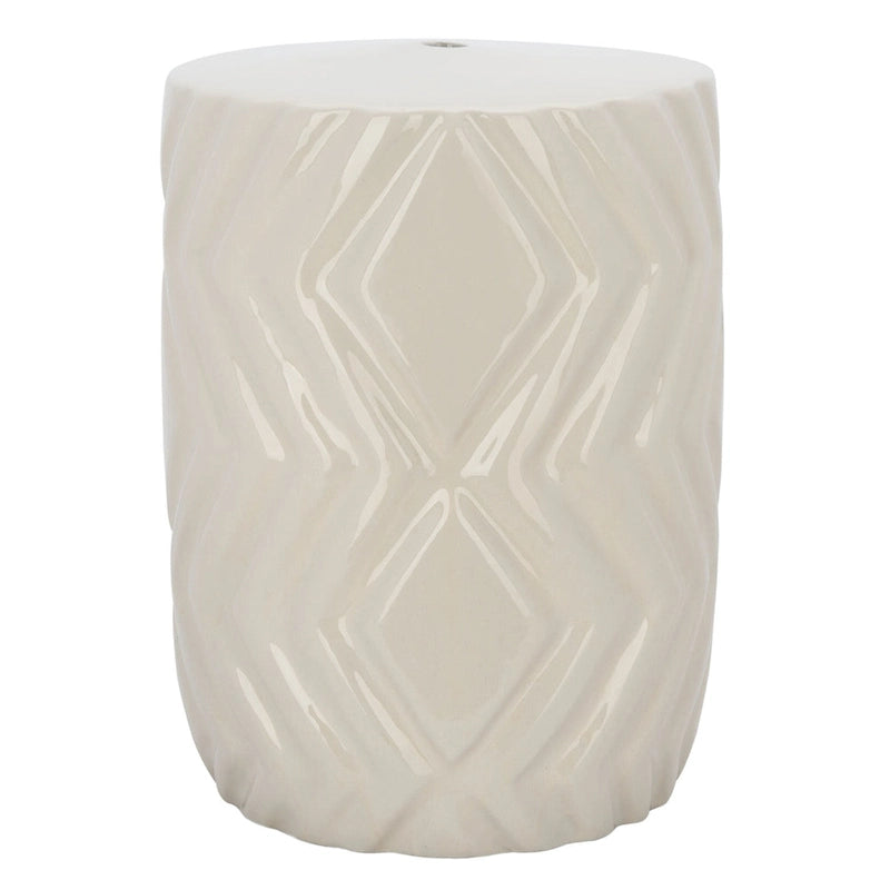 Tabouret de jardin décoratif en céramique ivoire d'intérieur/extérieur Tokiko SAFAVIEH