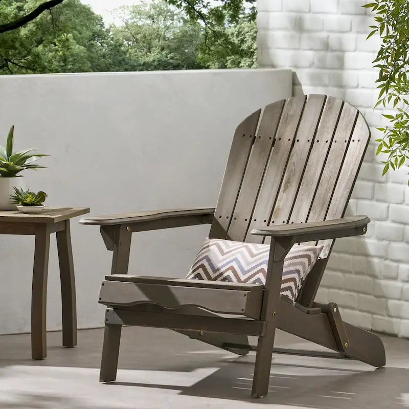 Hanlee Acacia Wood Folding Adirondack Chair by Christopher Knight Home - 29.50 W x 35.75 D x 34.25 H
