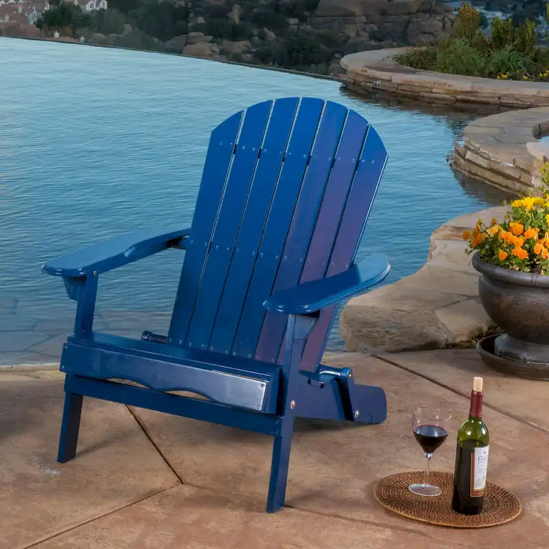 Chaise Adirondack pliante Hanlee en bois d'acacia par Christopher Knight Home - 29,50 L x 35,75 P x 34,25 H