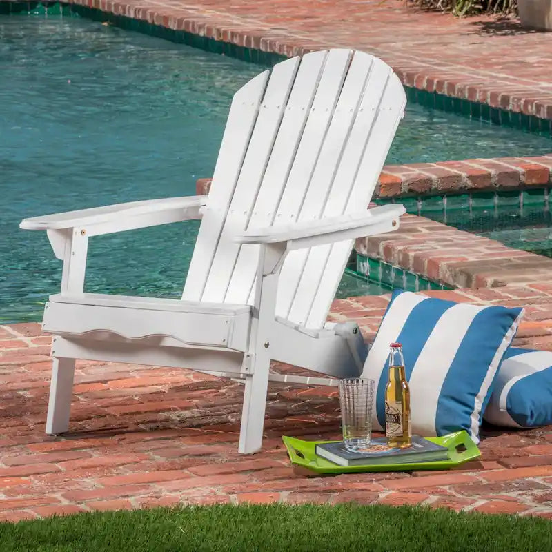 Chaise Adirondack pliante Hanlee en bois d'acacia par Christopher Knight Home - 29,50 L x 35,75 P x 34,25 H