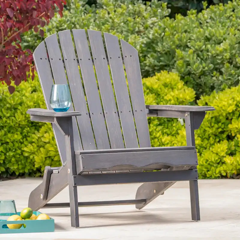 Chaise Adirondack pliante Hanlee en bois d'acacia par Christopher Knight Home - 29,50 L x 35,75 P x 34,25 H