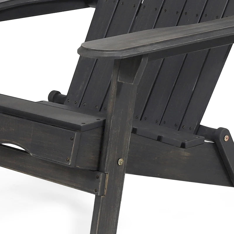 Chaise Adirondack pliante Hanlee en bois d'acacia par Christopher Knight Home - 29,50 L x 35,75 P x 34,25 H