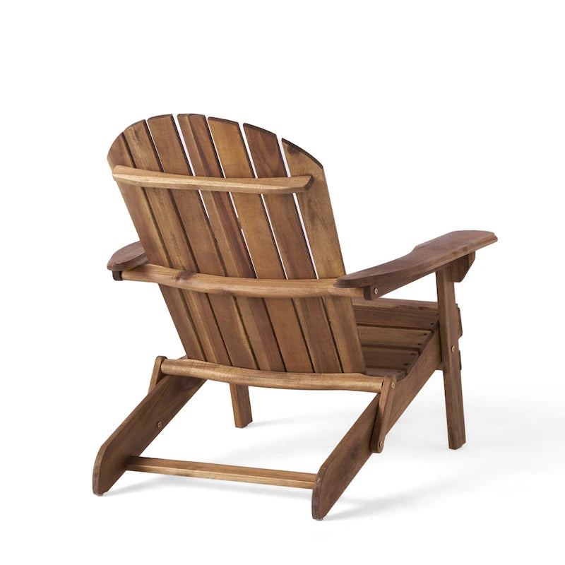 Chaise Adirondack pliante Hanlee en bois d'acacia par Christopher Knight Home - 29,50 L x 35,75 P x 34,25 H