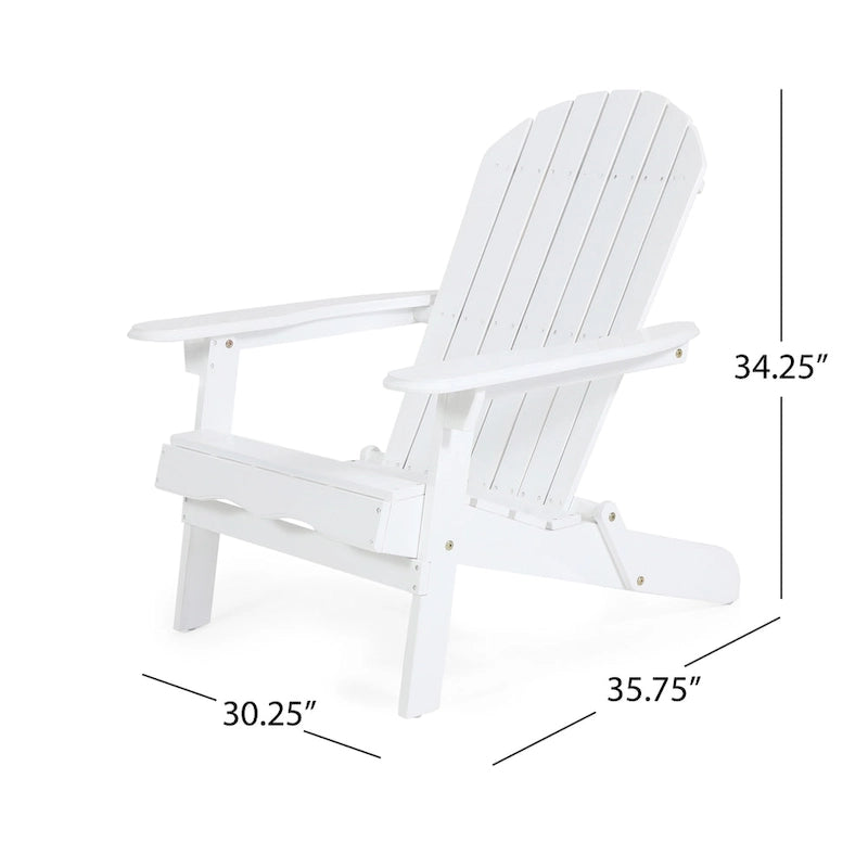 Chaise Adirondack pliante Hanlee en bois d'acacia par Christopher Knight Home - 29,50 L x 35,75 P x 34,25 H
