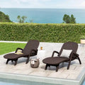 Chaises longues Waverly d'extérieur en similicuir (Lot de 2) par Christopher Knight Home - 31.50 L x 76.50 P x 21.00 H