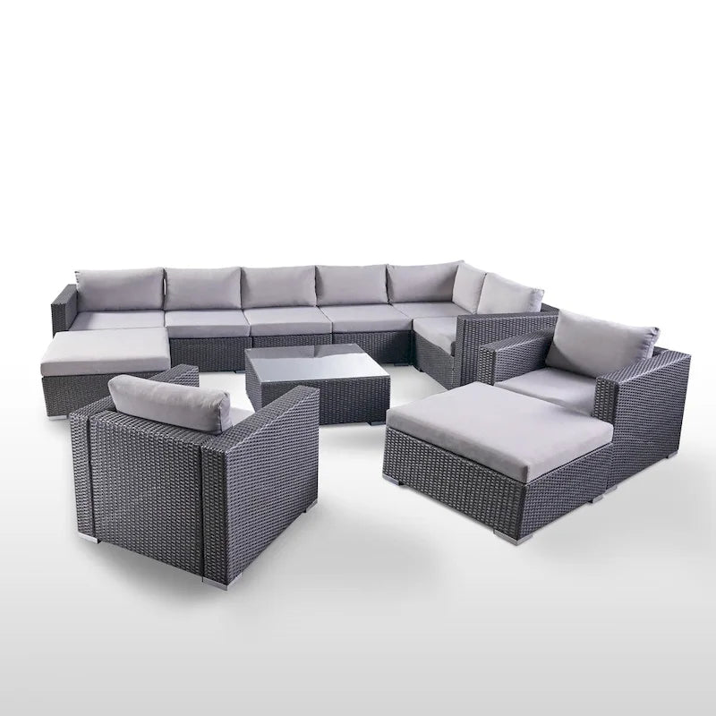 Ensemble de canapé d'angle en osier 8 places Santa Rosa par Christopher Knight Home
