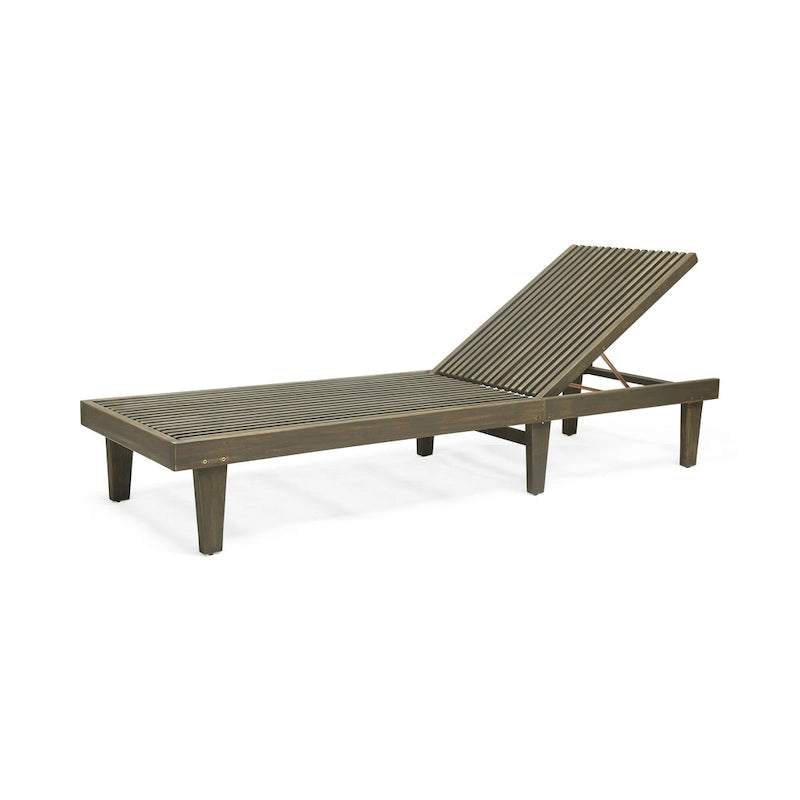 Chaise longue d'extérieur en bois réglable Nadine par Christopher Knight Home