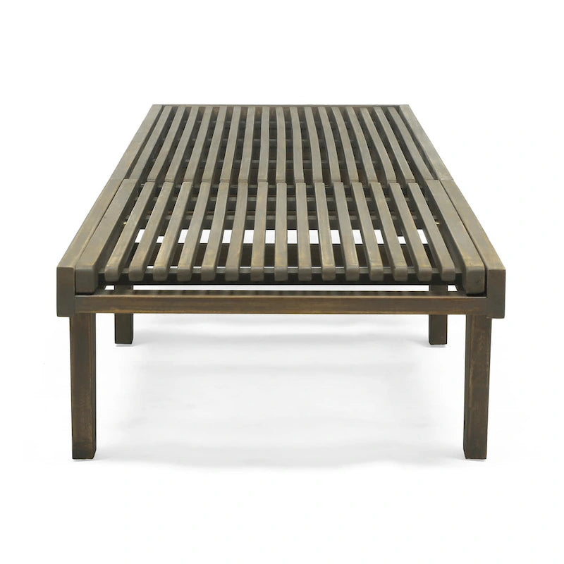Chaise longue d'extérieur en bois réglable Nadine par Christopher Knight Home