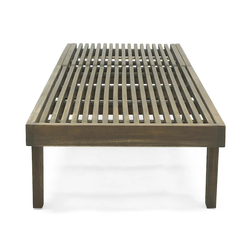 Chaise longue d'extérieur en bois réglable Nadine par Christopher Knight Home
