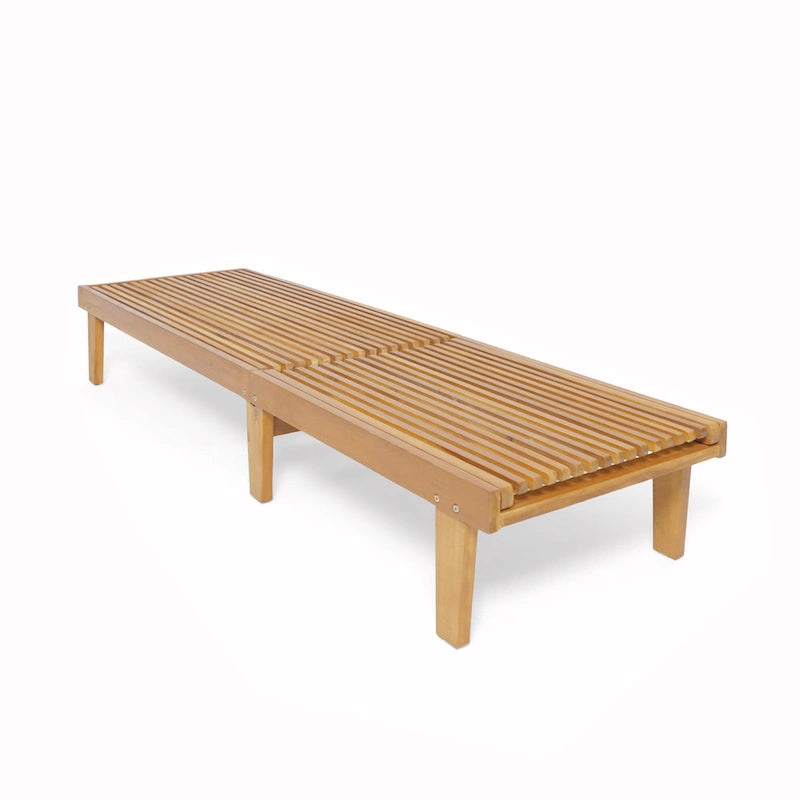Chaise longue d'extérieur en bois réglable Nadine par Christopher Knight Home