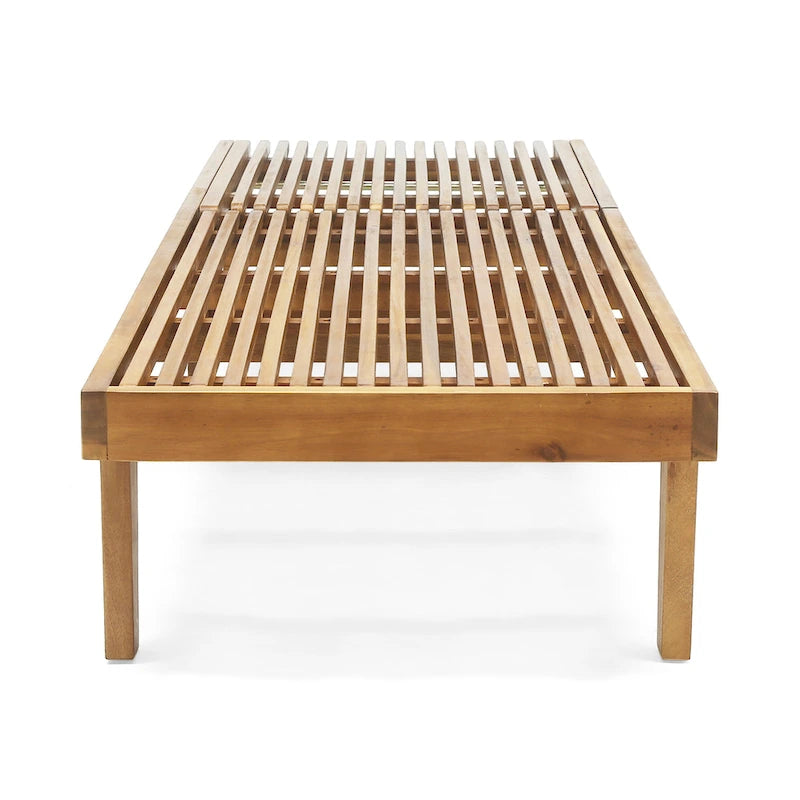 Chaise longue d'extérieur en bois réglable Nadine par Christopher Knight Home