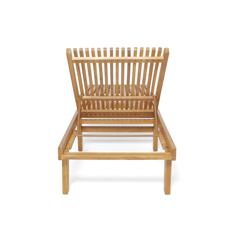 Chaise longue d'extérieur en bois réglable Nadine par Christopher Knight Home