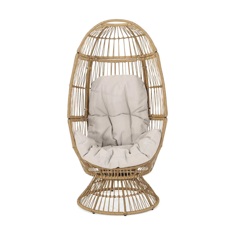 Fauteuil suspendu pivotant en osier pour l'extérieur Pintan par Christopher Knight Home