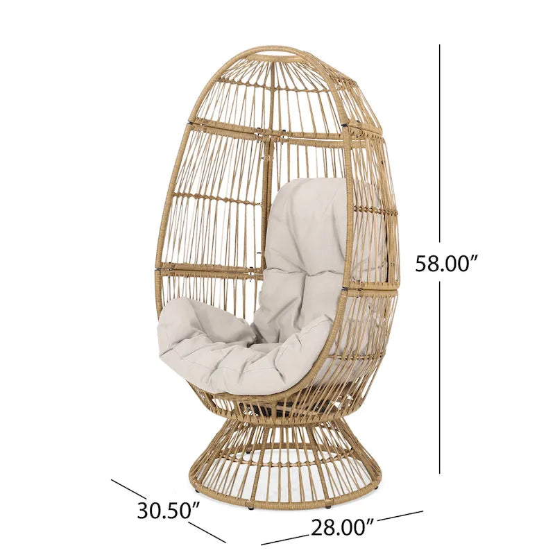 Fauteuil suspendu pivotant en osier pour l'extérieur Pintan par Christopher Knight Home