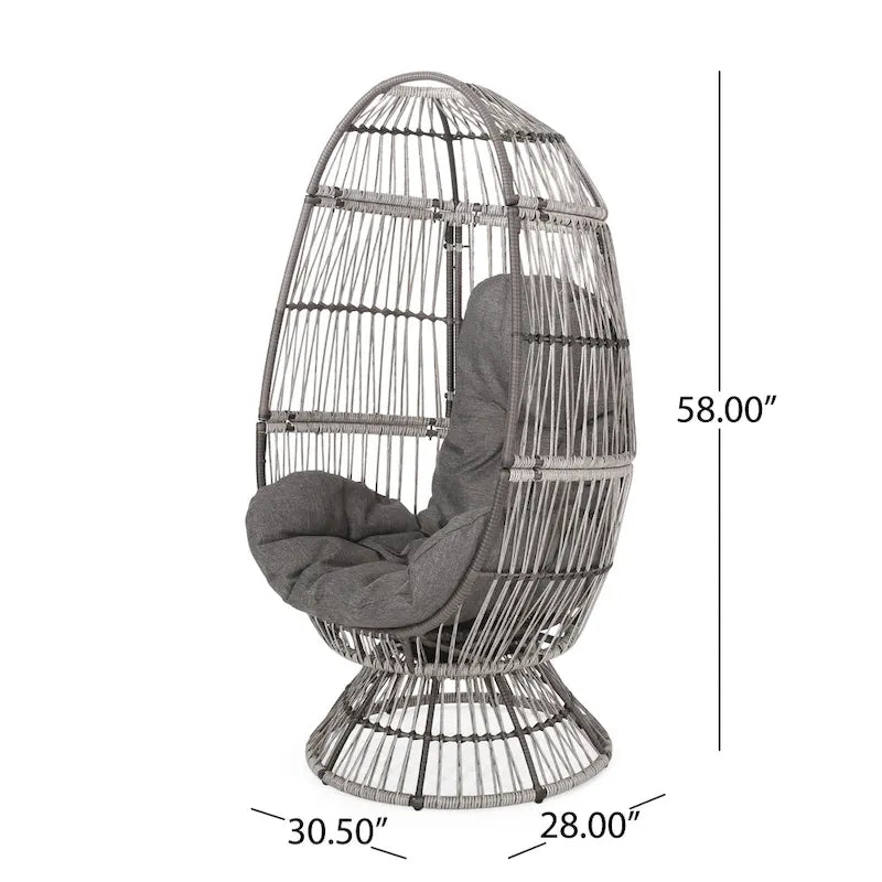 Fauteuil suspendu pivotant en osier pour l'extérieur Pintan par Christopher Knight Home