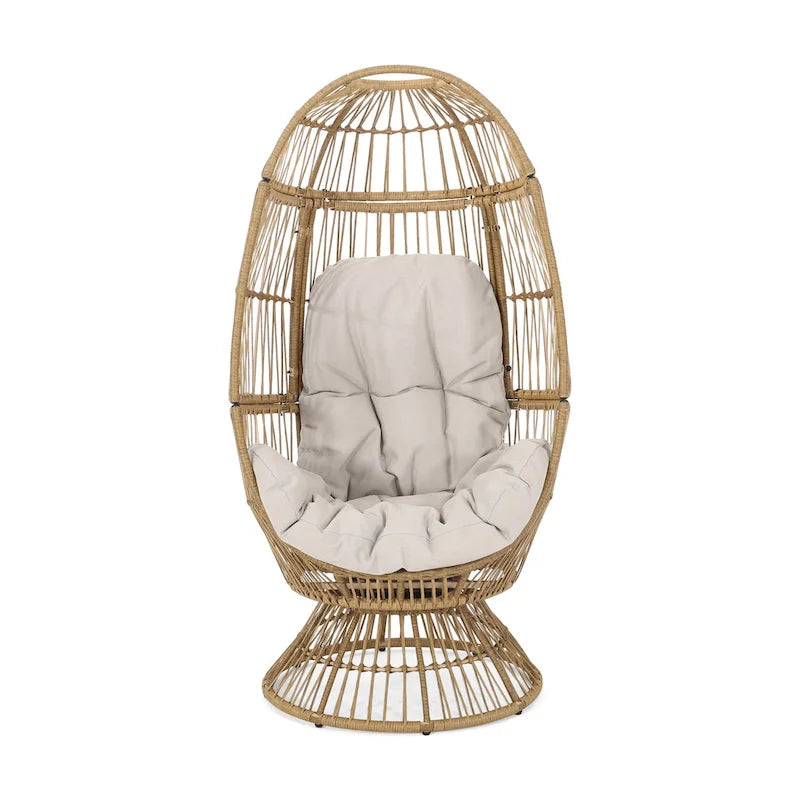 Fauteuil suspendu pivotant en osier pour l'extérieur Pintan par Christopher Knight Home