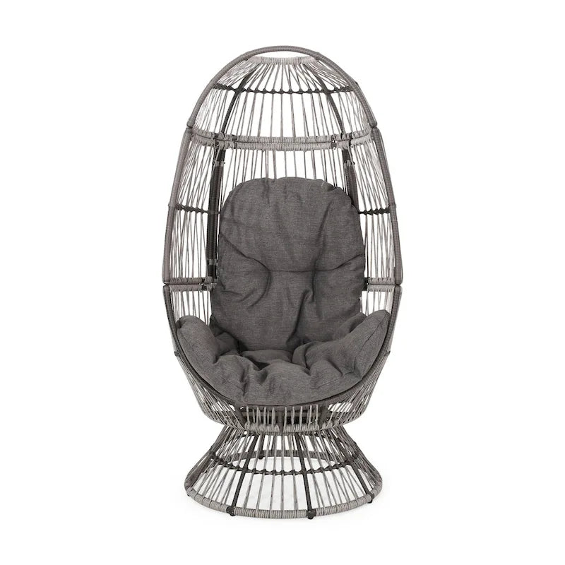Fauteuil suspendu pivotant en osier pour l'extérieur Pintan par Christopher Knight Home