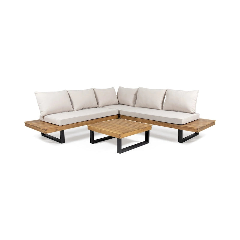 Sectionnel d'extérieur 4 pièces Sebastian Modern de Christopher Knight Home