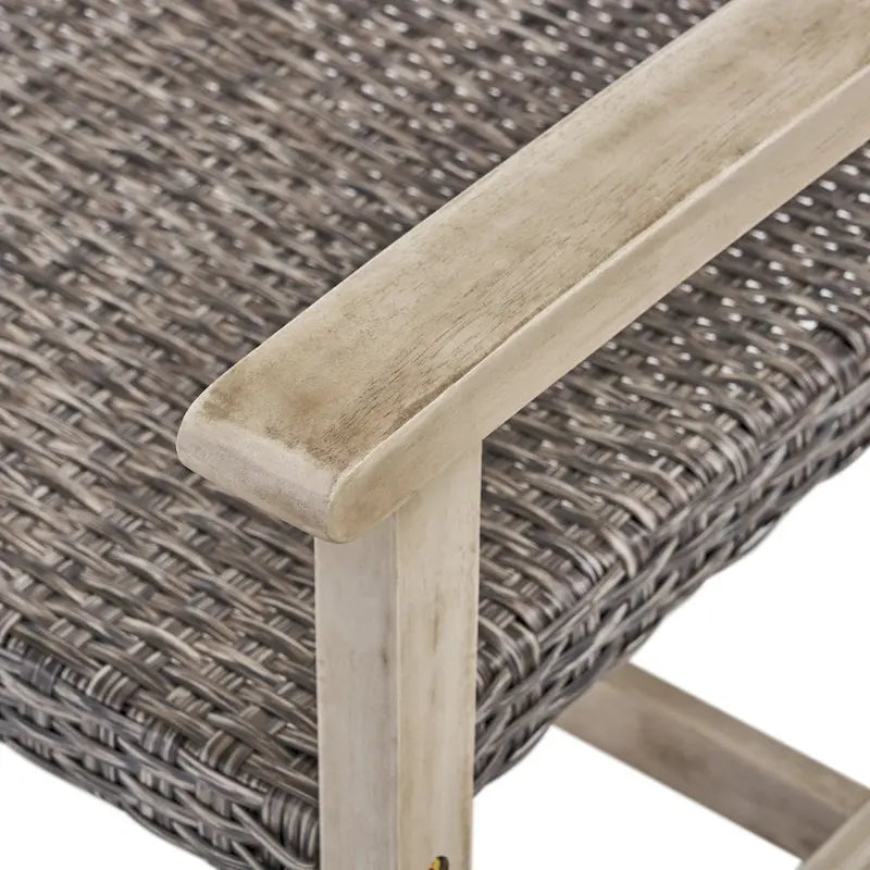 Ensemble de fauteuils de club Hampton d'extérieur en bois et osier avec foyer par Christopher Knight Home