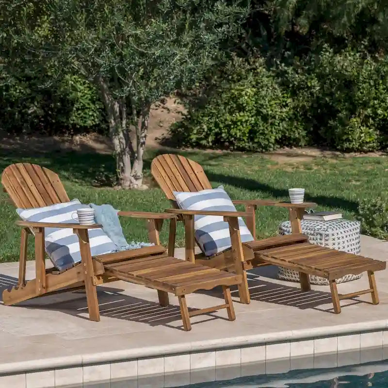 Chaises Adirondack inclinables Hayle en bois (lot de 2) par Christopher Knight Home