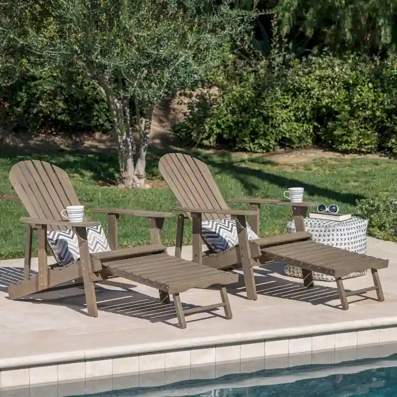 Chaises Adirondack inclinables Hayle en bois (lot de 2) par Christopher Knight Home