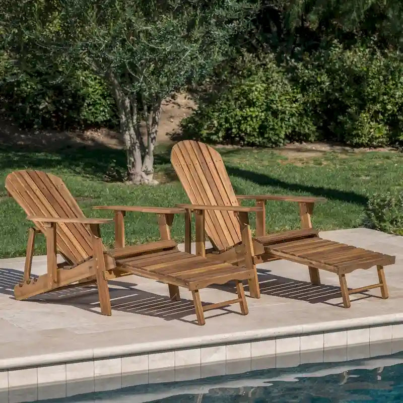 Chaises Adirondack inclinables Hayle en bois (lot de 2) par Christopher Knight Home