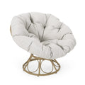 Fauteuil pivotant d'extérieur Papasan Maries avec coussin par Christopher Knight Home