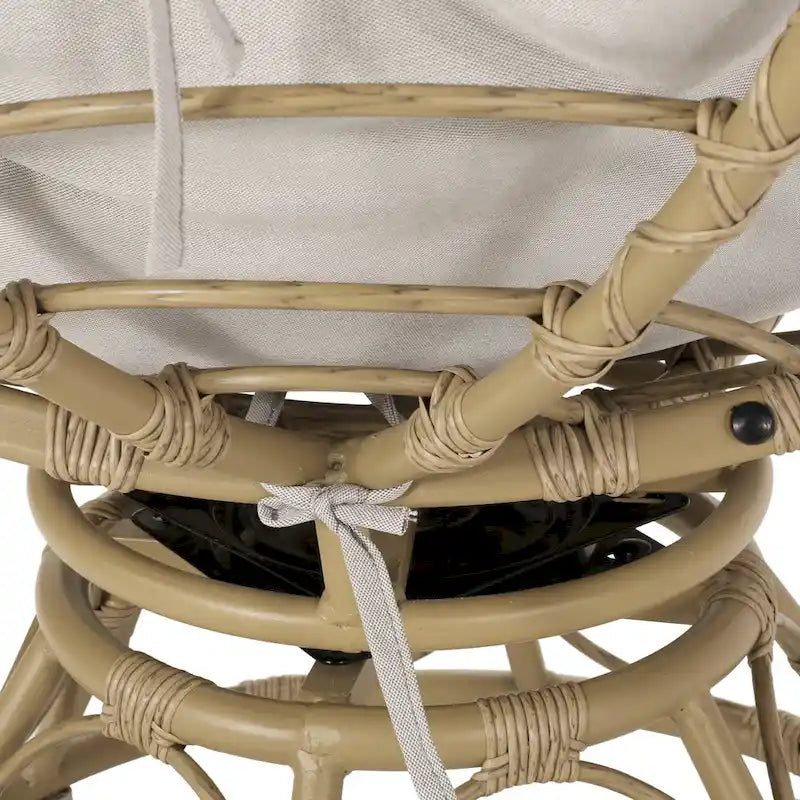 Fauteuil pivotant d'extérieur Papasan Maries avec coussin par Christopher Knight Home