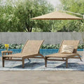 Chaise longue Benfield en bois d'acacia et osier plat par Christopher Knight Home
