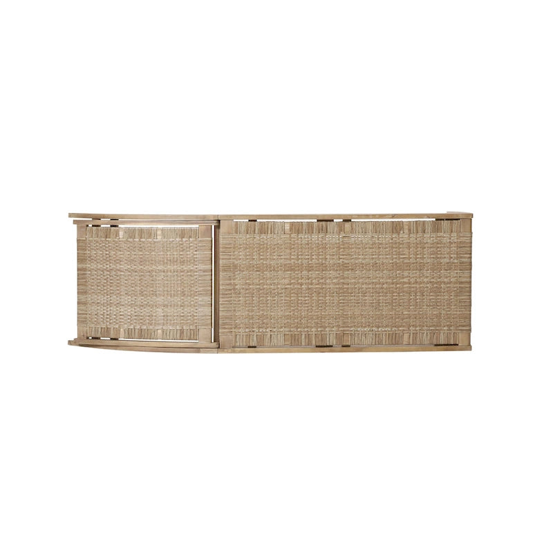 Chaise longue Benfield en bois d'acacia et osier plat par Christopher Knight Home