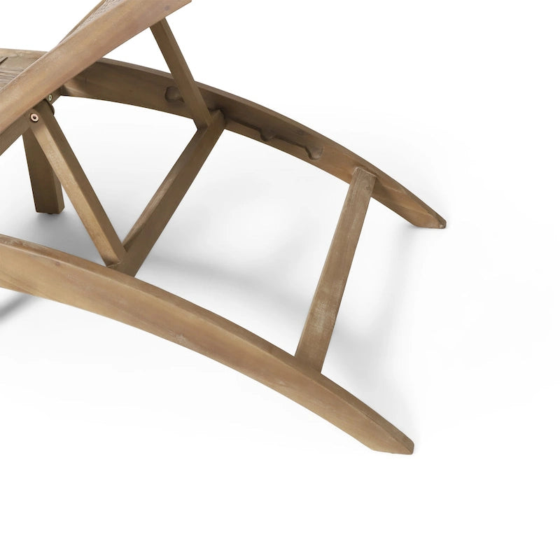 Chaise longue Benfield en bois d'acacia et osier plat par Christopher Knight Home