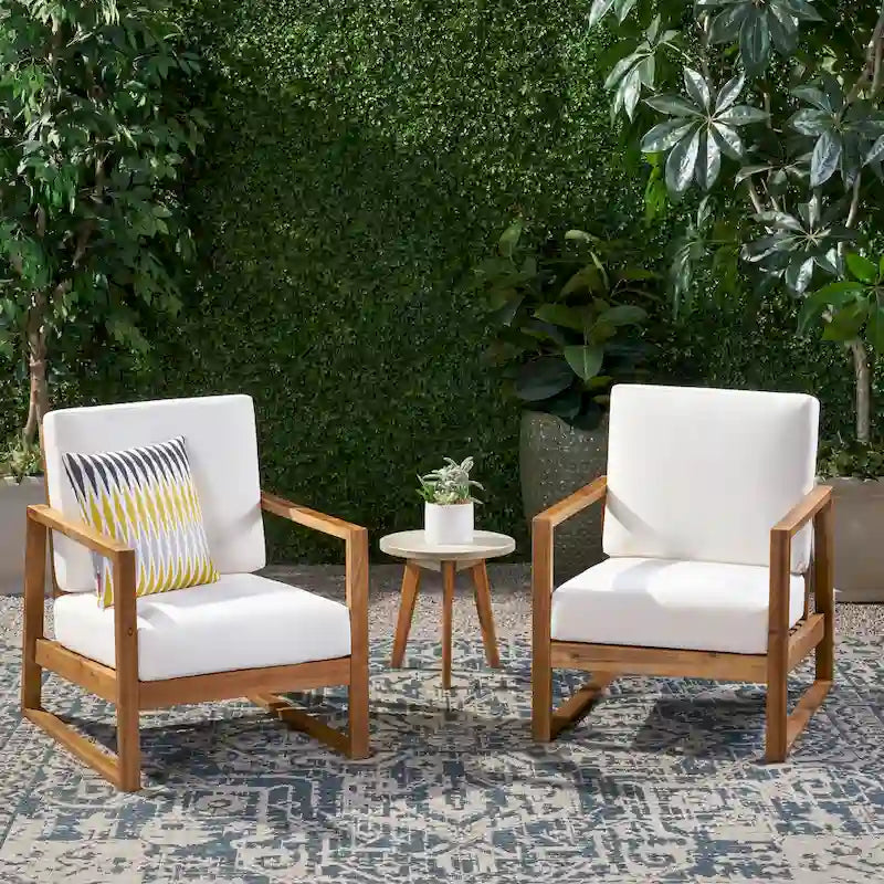 Belgian Outdoor Wood Club Chairs (Set of 2) by Christopher Knight Home
