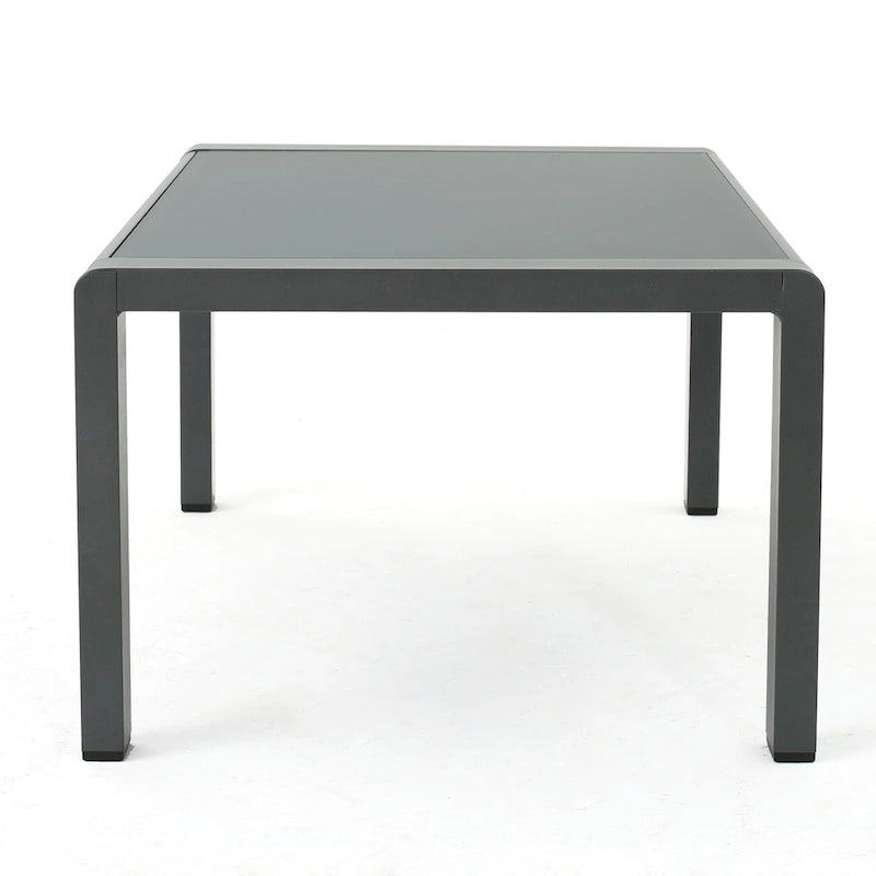 Ensemble de conversation 4 pièces Cape Coral avec canapé en aluminium et verre trempé avec coussins par Christopher Knight Home