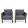 Fauteuil de jardin Linwood en bois d'acacia avec accents en osier (lot de 2) par Christopher Knight Home