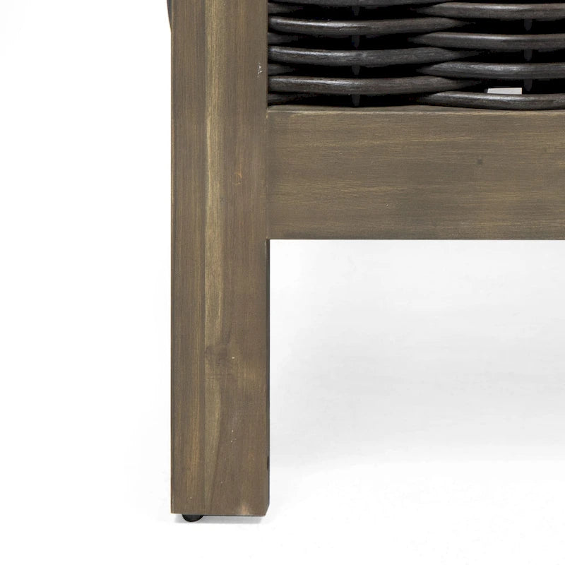 Fauteuil de jardin Linwood en bois d'acacia avec accents en osier (lot de 2) par Christopher Knight Home