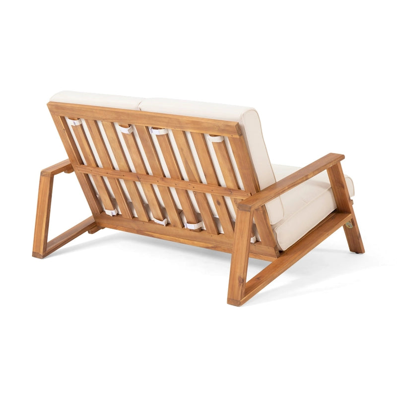 Ensemble de conversation 4 pièces rembourré en acacia Paloma par Christopher Knight Home