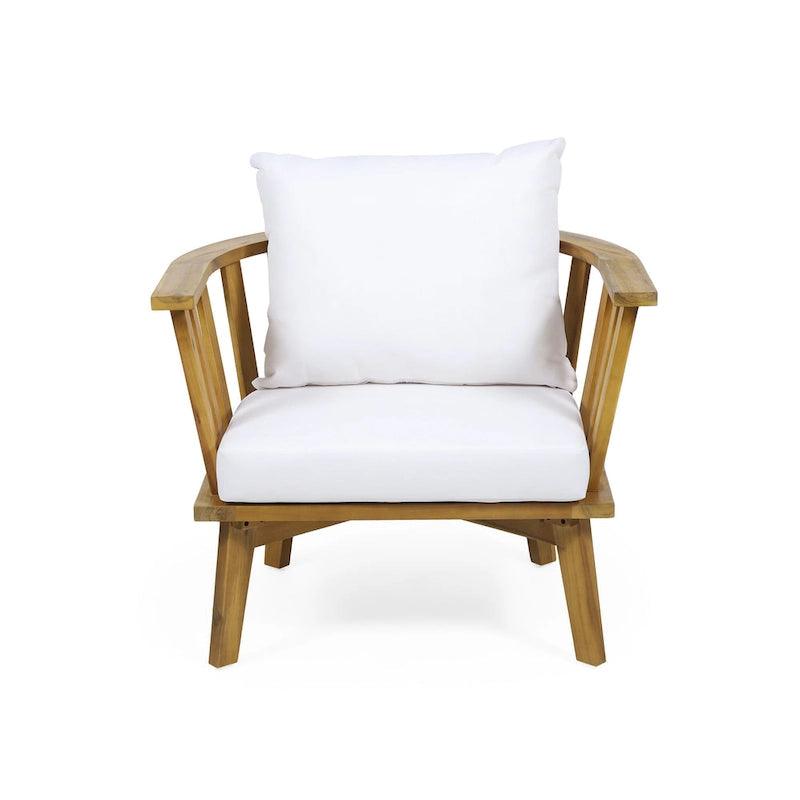 Ensemble de 4 chaises de club en bois d'acacia et de foyer Ridgeview Outdoor de Christopher Knight Home