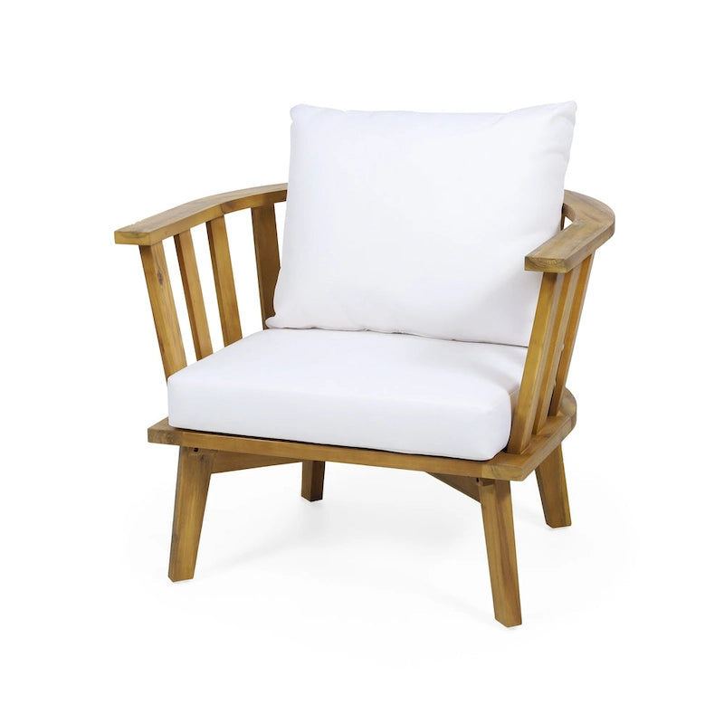Ensemble de 4 chaises de club en bois d'acacia et de foyer Ridgeview Outdoor de Christopher Knight Home