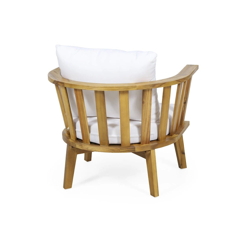 Ensemble de 4 chaises de club en bois d'acacia et de foyer Ridgeview Outdoor de Christopher Knight Home