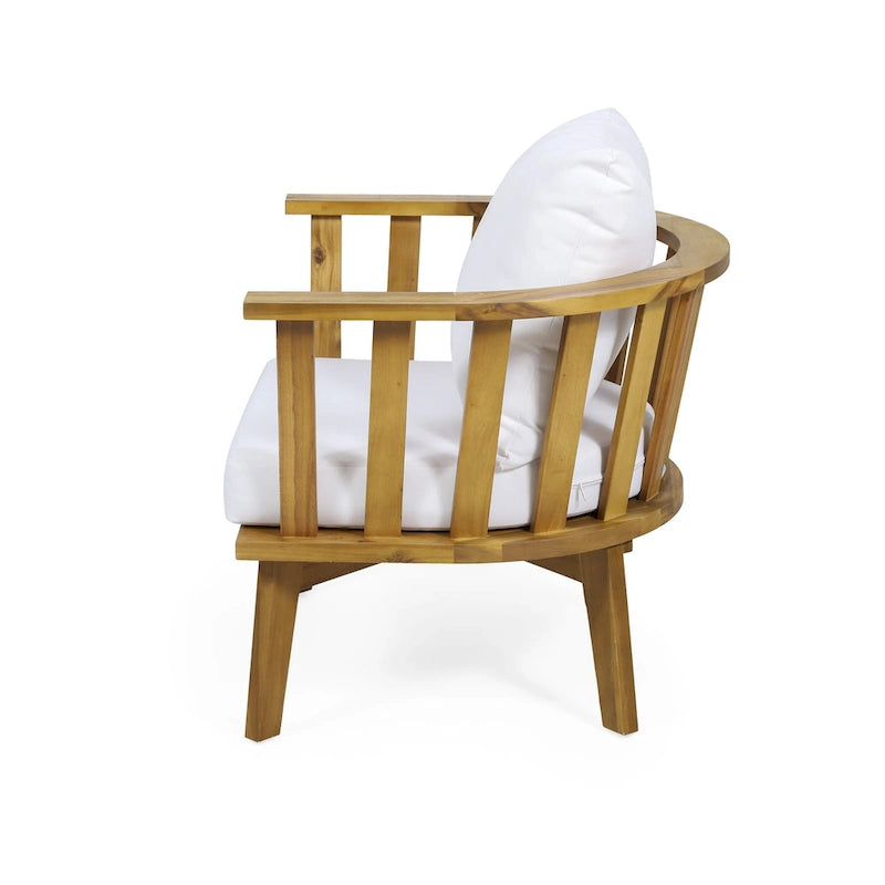 Ensemble de 4 chaises de club en bois d'acacia et de foyer Ridgeview Outdoor de Christopher Knight Home