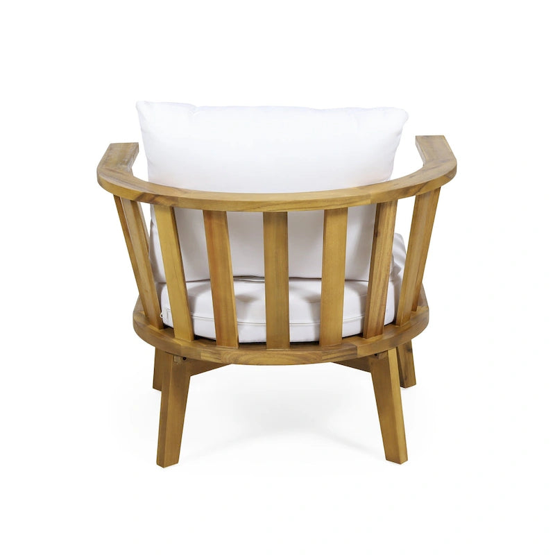 Ensemble de 4 chaises de club en bois d'acacia et de foyer Ridgeview Outdoor de Christopher Knight Home